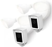 Silicone Skin Case Compatible with Ring Floodlight Cam Wired Pro - Sun Glare, UV & Weather Protection Skins Cover (White, 2 Pack)