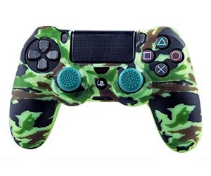Silicone Skin + Thumb Grips Camo Woodland (PS4)