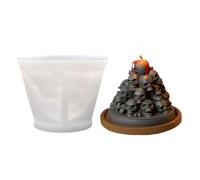 Silicone Skull Candle - 4.14 Inch Handmade Silicone Skulls Mold Making Casting Decor, Mountain Design | Mold Candle Making - Halloween Party Table Centerpiece Home Slaapka