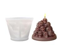 Silicone Skull Candle Mold - 3D Skull Wax Casting Mould, Easy Release Silicone Tray, Durable Home Season Accents | Great for Halloween Crafts Spooky