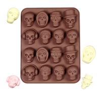 Silicone Skull Mold 3D Halloween Gothic 16 Cavity Non-Stick