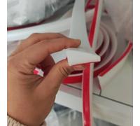 Silicone slope ramp strip for sweeping robots, flexible threshold ramp with customizable length, designed for water spill and slip resistance (White)