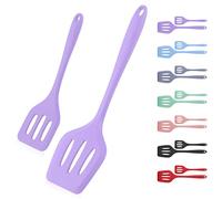 Silicone Slotted Spatula, Silicone Turner, Slotted Spatula for Cooking, Spatulas for Nonstick Cookware, Spatulas Silicone Heat Resistant, Rubber Spatula for Fish, Eggs (Purple)