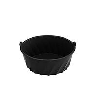 Silicone Slow Cooker Divider Liners 11.2x9.8x4.5in, Crock Pot Pockets Leakproof Crock Pot Slow Cooker Liners Accessories Silicone Reusable Fit 6-8 Quarts Oval (Black)