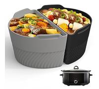 Silicone Slow Cooker Liners Compatible With Crock Pot 6-8 QT,Slow Cooker Divider Allows Cooking Two Different Meals At Once Time, Reusable Silicone Divider Insert, Dishwasher Safe, BPA Free.