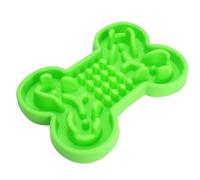 Silicone Slow Feeder Bowl Green Bone Shape for Dog and Puppy | Easy to Clean, Leakproof Design, Pet Supplies Use, round Profile, Won't be Overturned