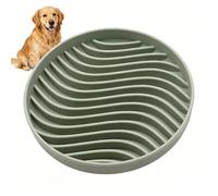 Silicone Slow Feeder Dog Bowl Non Slip Suction Base Anti Gulp for Fast Eaters Puppy Small Medium Cats Green