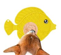 Silicone Slow Feeder Mat - Fish Shaped Pet Feeding Cushion, Non-Slip Dog Lick Toy | Safe Puppy Enrichment Toy, Slow Food Container with Suction Cup for Pets