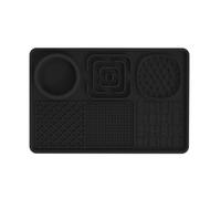 Silicone Slow Food Mat for Pets, 6 in 1 Silicone Pet Slow Food Mat with Suction Cups Anti Slip, Anxiety Relief Toys Pet Lick Mat for Dogs and Cats(Black)
