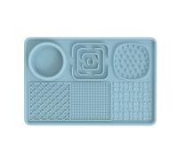 Silicone Slow Food Mat for Pets, 6 in 1 Silicone Pet Slow Food Mat with Suction Cups Anti Slip, Anxiety Relief Toys Pet Lick Mat for Dogs and Cats(Blue)