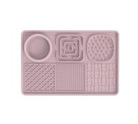 Silicone Slow Food Mat for Pets, 6 in 1 Silicone Pet Slow Food Mat with Suction Cups Anti Slip, Anxiety Relief Toys Pet Lick Mat for Dogs and Cats(Pink)