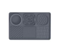 Silicone Slow Food Mat for Pets, 6 in 1 Silicone Pet Slow Food Mat with Suction Cups Anti Slip, Anxiety Relief Toys Pet Lick Mat for Dogs and Cats(Grey)