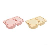 Silicone Snack Containers 2pc with Leakproof Double Compartments, Airtight and Stackable, Designed for Convenient and Organized Snack Storage