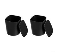Silicone Snack Cup with Lid for Air Fryer Reusable Baking Cups Microwave Safe Egg Bite Molds Portable Red Black(Black)