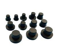 Silicone Snap in Locking Hole Plugs, Round Solid Silicone Rubber Seal Hole Plugs Multicolor 2.7-14mm 5 Pcs(Black,4mm)