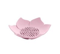 Silicone Soap Box,Environmental Protection and Mildew Proof Flowers Silicone Soap Dish,Non-Slip Flexible Soap Holder for Bathroom and Kitchen(Pink)