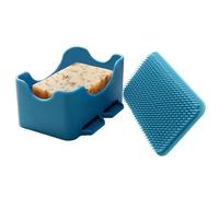 Silicone Soap Box - Leakproof Travel Case, Integrated Shower Scrubber, Function Bar Holder, Portable Hygiene Container, Gym Bathroom Equipment, Solid Tone Two in Vessel