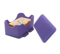 Silicone Soap Box - Leakproof Travel Case, Integrated Shower Scrubber, Function Bar Holder, Portable Hygiene Container, Gym Bathroom Equipment, Solid Tone Two in Vessel