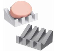 Silicone Soap Dish - 2Pcs Soap Holder with Draining - Soap Dishes for Bathroom/Shower, Kitchen, Travel | Keep Soap Dry