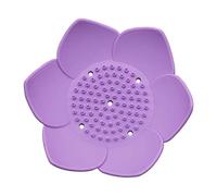 Silicone Soap Dish Tray Lotus Flowers Soap Dish with Drain Soap Sponge Holder for Kitchen Bathroom Shower,