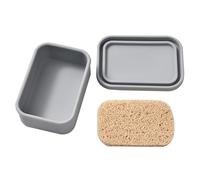 Silicone Soap Dish with Pad for Shower Sink Countertop Portable Storage Box Bathroom Use Leakproof Bathroom Storage for Liquid Toiletries & Body Wash