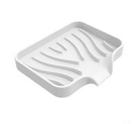 Silicone Soap Holder for Kitchen and Bathroom with Drain Lip, Designed for Large Soap Bars and Efficient Water Drainage to Maintain Dry Soap (White)