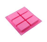 Silicone Soap Mold DIY Baking Craft Kit Premium Quality Non Heat Resistant Reusable for Homemade Soap Cake Cookie Dessert Making 6 Cavity Rectangle 20x20x3cm
