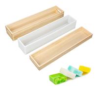 Silicone Soap Molds, 2.2L/ 77OZ Soap Mold with Wooden Box and Cover, Rectangle Soap Molds for Soap Making