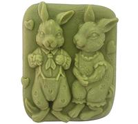 Silicone Soap Molds, AIDOIT 3D Lovers Rabbit Silicone Mold Easter Bunny Silicone Soap Mold for Handmade Soap DIY Pudding Chocolate Cake Art Craft Decoration