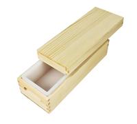 Silicone Soap Mould - Wooden Box with Rectangular Silicone Mould and Lid - Large 1300 ml for Manual Soap Making Chocolate and Desserts