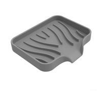 Silicone Soap Tray With Drain Lip For Bathroom And For Kitchen Sink, Designed To Hold Large Soap Bars And Prevent Soap From Becoming Soggy(Gray)