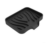 Silicone Soap Tray With Drain Lip For Bathroom And For Kitchen Sink, Designed To Hold Large Soap Bars And Prevent Soap From Becoming Soggy(Black)