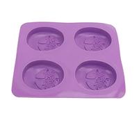 Silicone Soap with 4 Unique Patterns, Oval Shape, Flexible and Soft Purple Material - Easy Demolding, Heat and Cold, Ideal for DIY Soap and Chocolate Making
