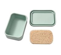 Silicone Soap with Pad for Shower Sink Countertop Portable Storage Box Bathroom Use Flexible Silicone Soap Holder with Ventilated Mat
