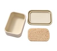 Silicone Soap with Pad for Shower Sink Countertop Portable Storage Box Bathroom Use Flexible Silicone Soap Holder with Ventilated Mat