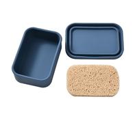 Silicone Soap with Pad for Shower Sink Countertop Portable Storage Box Bathroom Use Flexible Silicone Soap Holder with Ventilated Mat