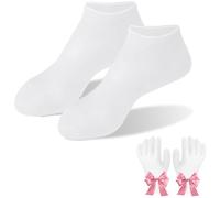 Silicone Socks for Moisturising Feet, Silicone Foot Care Socks, for Cracked Heel and Softening Rough Skin, Calluses (White)