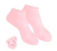 Silicone Socks - Rose Red General Size Soft Stretchy Washable Daily Foot Care Accessory Reusable Skin Hydration Tool Insulation Protective Film I