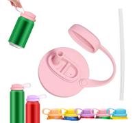 Silicone Soda Can Lids with Straw,Can Lids with Handle,Reusable Spill-Proof Straws Soda Can Covers,Portable Soda Can Lids Caps Protector for Standard Size Canned Beverage,Beer,Juice
