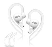 Silicone Soft Anti-Slip Sport Ear Hooks, 1 Pair Compatible with AirPods Pro 3 2 1 Gen, Multi-Dimensional Adjustable Anti-Drop Ear Holder Protective Accessories Tips (White)