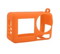 Silicone Soft Camera Case Cover, Action Camera Protective Cover with Lanyard, Protective Cover Housing Frame Shell Case for Action 5 Pro Camera (Orange)