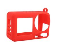 Silicone Soft Camera Case Cover, Action Camera Protective Cover with Lanyard, Protective Cover Housing Frame Shell Case for Action 5 Pro Camera (Red)