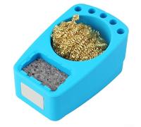 Silicone Solder Dross Box Holder for Desoldering for Tin Removal & Soldering Iron Tip Cleaning - High-Temp Resistant, Non-Slip, Copper-Wire Ball + Wet Sponge Filter Tool(B)