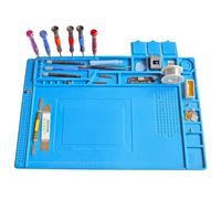 Silicone Soldering Mat Heat Resistant 932°F, Large Electronic Repair Work Mat, Insulation Silicone Repair Mat with Magnetic Area, Cell Phone Laptop Repair 17.8'' *11.8 ''