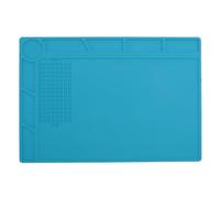 Silicone Soldering Mat Heat Resistant Non Slip Workbench Pad with 25cm Scale and Parts Storage Compartments for Watch Repair and Electronic Maintenance 35x25cm