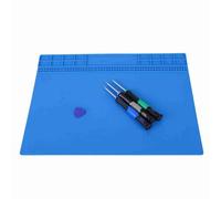 Silicone Soldering Mat Heat Resistant, Silicone Work Mat Electronics Repair Tool Mat for Mechanics, Watch, Phone, Eyeglass, 350mm*250mm (Dark Blue)