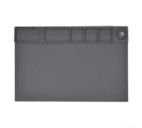 Silicone Soldering Mat TE-618 Heat Resistant 46 x 31 cm Antistatic for Safe Soldering and Repairs to Electronic Devices such as Phones, Watches, Computers, with Generous Work Surface in Grey