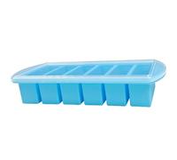 Silicone Soup Freezer Molds with Lids - Large Cubes Tray,Leakproof Ice Cube Trays,BPA-Free Reusable Kitchenware for Meal Prep,Soup,Ice,Cocktails & Whiskey (blue, 6 squares 1cups/125ml)