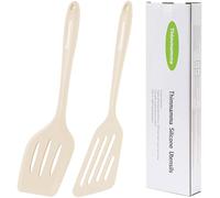 Silicone Spatula, 2 Pieces White Heat Resistant Spatulas for Cooking Silicone Dishwasher Safe, Kitchen Utensils Silicone Spatula for Frying Pan Cooking Flipping Pressing Fish Eggs Pancakes