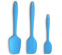 Silicone Spatula 3-Piece Set, Ergonomic Handle High Heat-Resistant Spatulas, Non-Stick Rubber Spatulas with Stainless Steel Core, Blue